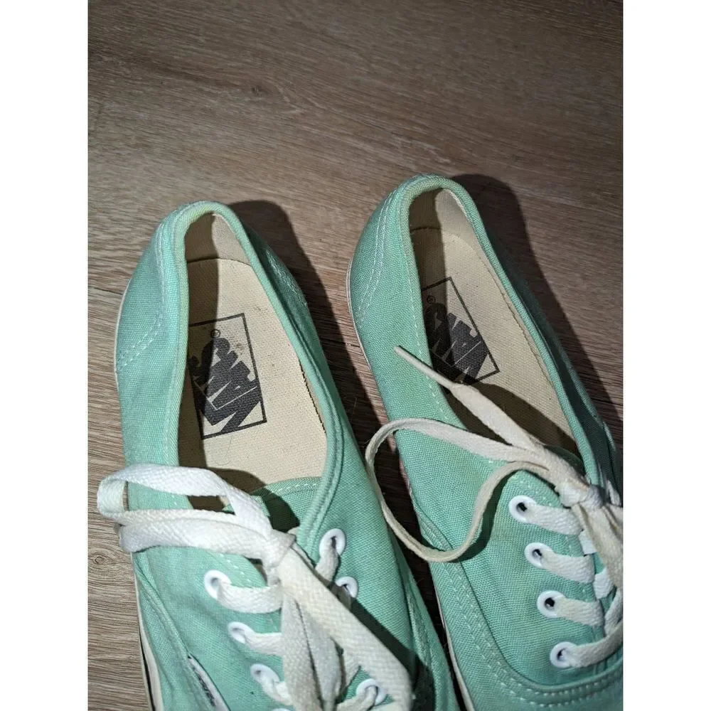 VANS Women Sz 7.5 M Green Lace Up Fashion‎ Sneakers Fabric Shoe